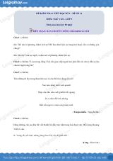 Đề kiểm tra 1 tiết Văn 9 - Đề số 11